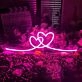 Double heart neon sign