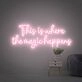 Enhance Your Home, Bar, or Event Ambiance with This Is Where The Magic Happens Colorful LED Neon Sign.
