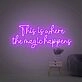 Enhance Your Home, Bar, or Event Ambiance with This Is Where The Magic Happens Colorful LED Neon Sign.