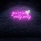 Brighten Your Wedding, Home, and Special Events with the Handcrafted Charm of the "You're Like Really Pretty" Neon Sign