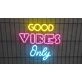 Brighten Your Space: Good Vibes Only Neon Sign - Ideal for Home Decor, Office Inspiration, and Elevating Celebrations at Bars or Weddings