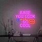 Brighten Up Your Space: Babe You Look So Cool Led Neon Sign for Bars, Parties, and Home Decor
