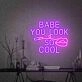 Brighten Up Your Space: Babe You Look So Cool Led Neon Sign for Bars, Parties, and Home Decor