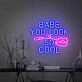 Brighten Up Your Space: Babe You Look So Cool Led Neon Sign for Bars, Parties, and Home Decor