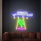 Elevate Your Space with Adventure: Perfect for Kids' Rooms, Themed Parties, and Sci-Fi Bars - Flying Car Led Neon Sign Kidnapping Alien Neon Light Sign