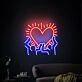 Brighten Your Space with Keith Haring Love Art Neon Light for Home Decor, Bars, and Celebrations