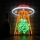 Add a whimsical touch to your bar or game room with Kidnapping Cow Led Neon Sign Cow Abduction Neon Light.