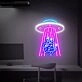 Add a whimsical touch to your bar or game room with Kidnapping Cow Led Neon Sign Cow Abduction Neon Light.