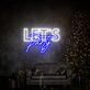 Bring Life to Your Celebrations: Let S Party Led Neon Sign - Perfect for Home Entertaining, Bars, Weddings, and Office Parties