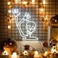 Light Up Your Halloween Bash and Spookify Your Space with Waving Skeleton Led Neon Sign Skull Led Light for Home Decor, Office, Store, and Bar Celebrations.