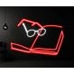 Brighten Up Your Reading Nook and Add Flair to Book-Themed Parties with the Book With Glasses Led Neon Sign Book Hanging Led Neon Lightbook Lover Deco.