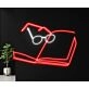 Brighten Up Your Reading Nook and Add Flair to Book-Themed Parties with the Book With Glasses Led Neon Sign Book Hanging Led Neon Lightbook Lover Deco.