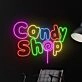 Brighten Your Candy Shop or Sweeten Your Home Decor with Custom Name Candy Shop LED Sign - Perfect for Parties, Weddings, and Retail Displays.