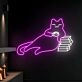 Brighten Your Reading Nook and Add Whimsy to Weddings and Parties with the Cat Book Led Sign Animal Lover Neon Light Cat Book Led Light Bookworm Deco.