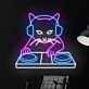 Bring the Beat to Your Space with Cat Playing DJ LED Sign - A Perfect Neon Light for Home, Bars, Clubs, and Cat Lovers' Gatherings.