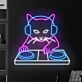 Bring the Beat to Your Space with Cat Playing DJ LED Sign - A Perfect Neon Light for Home, Bars, Clubs, and Cat Lovers' Gatherings.