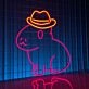 Brighten Up Your Western Themed Parties and Decor with the Cowboy Capybara LED Neon Sign - Perfect for Home, Bars, and Special Celebrations