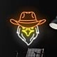 Brighten Your Western Theme: Cowboy Eagle Led Neon Sign for Bar, Office, and Rustic Home Decor