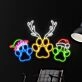 Brighten Your Festive Celebrations and Spaces: Dog Paw Reindeer Horn LED Neon Sign – Perfect for Home Decor, Office Glow, and Christmas Parties.