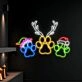 Brighten Your Festive Celebrations and Spaces: Dog Paw Reindeer Horn LED Neon Sign – Perfect for Home Decor, Office Glow, and Christmas Parties.