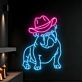 Elevate Your Decor: Make Spaces Shine with France Bulldog Cowboy Led Neon Sign for Bars, Offices, and Home Celebrations.