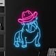 Elevate Your Decor: Make Spaces Shine with France Bulldog Cowboy Led Neon Sign for Bars, Offices, and Home Celebrations.