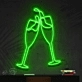 Champagne Glass Cheers LED Sign