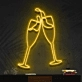 Champagne Glass Cheers LED Sign