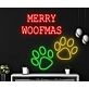 Merry Woofmas Paw Dog Led Neon Sign Hohoho Christmas Led Sign