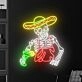 Mexican Skeleton Drinking Margarita Led Neon Sign Skeleton Led Sign