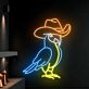 Parrot Cowboy Led Neon Sign Parrot Cowboy Hat Led Sign Animal Lover Neon Light