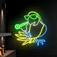 Parrot Drinking Margarita Led Neon Sign Parrot Led Sign Animal Lover Neon Light