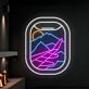 Plane Window View Mountain Led Neon Sign Custom View Mountain Led Sign