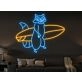 Raccoon Hold Surfboard Led Neon Sign