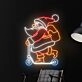 Santa Claus Riding Scooter Led Sign Santa Christmas Neon Light Christmas Decor