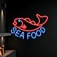 Sea Food Led Neon Sign Fishing Led Sign Sea Animal Lover Neon Light