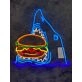 Shark Eat Hamburger Led Neon Sign Funny Shark Led Sign Cool Shark Neon Light