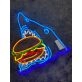 Shark Eat Hamburger Led Neon Sign Funny Shark Led Sign Cool Shark Neon Light