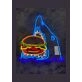 Shark Eat Hamburger Led Neon Sign Funny Shark Led Sign Cool Shark Neon Light