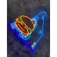 Shark Eat Hamburger Led Neon Sign Funny Shark Led Sign Cool Shark Neon Light