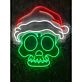 Skull Head Christmas Hat Custom Merry Christmas Neon Light Christmas Decor