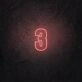 Number Three LED Neon Sign