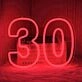 Number Thirty LED Neon Sign