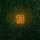 Number Thirteen LED Neon Sign