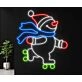 Snowman Skateboarding Led Neon Sign Snowman Merry Christmas Led Sign