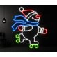 Snowman Skateboarding Led Neon Sign Snowman Merry Christmas Led Sign