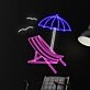 Summer Beach Chair Umbrella Led Neon Sign Beach Lover Neon Light