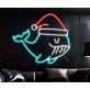 Whale Fish Christmas Hat Led Neon Sign Whale Fish Christmas Led Sign Christmas Neon Sign