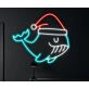 Whale Fish Christmas Hat Led Neon Sign Whale Fish Christmas Led Sign Christmas Neon Sign