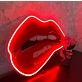 Lip Bite Uv Printed Neon Artwork - Embrace The Allure Of Seductive Glow